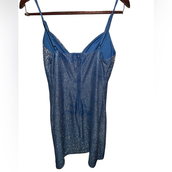 B Darlin Shimmering Evening Out Blue Dress - Picture 8 of 9